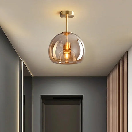 Copper Ceiling Lamp Detail of Sleek Silhouette