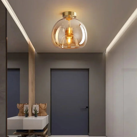 Glass Ceiling Light with Space-Saving Design