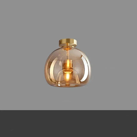 Copper Glass Ceiling Light Additional Angle View