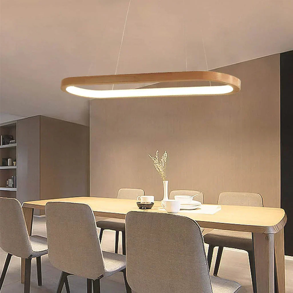 Wood Pendant Light Dimmable LED Design