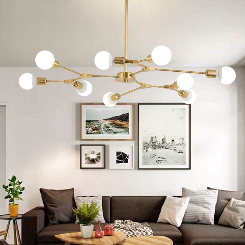 Modern Glam Brass Chandelier for Dining Room