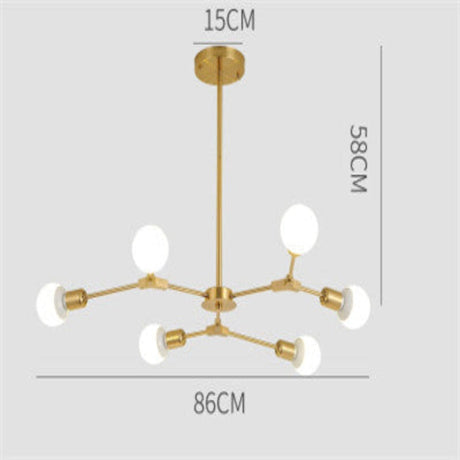 Modern Glam Brass Chandelier - Ambient Lighting for Living Room