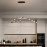 Strip Pendant Light with Aluminum Finish for Living Room | OroDwell
