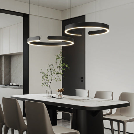 Pendant light with hardwired installation detail