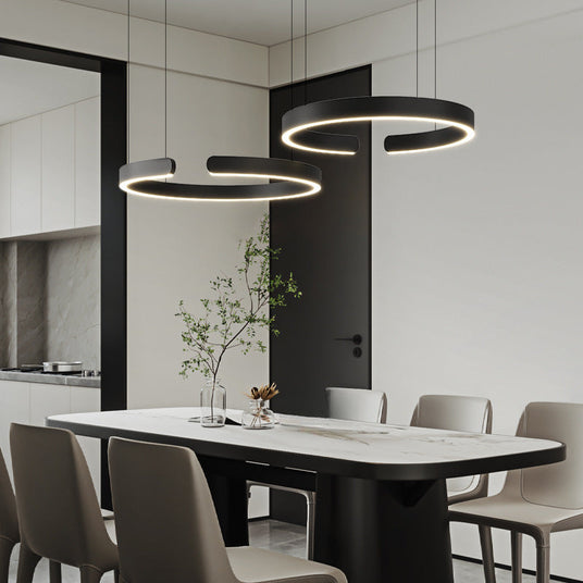 Pendant light with hardwired installation detail
