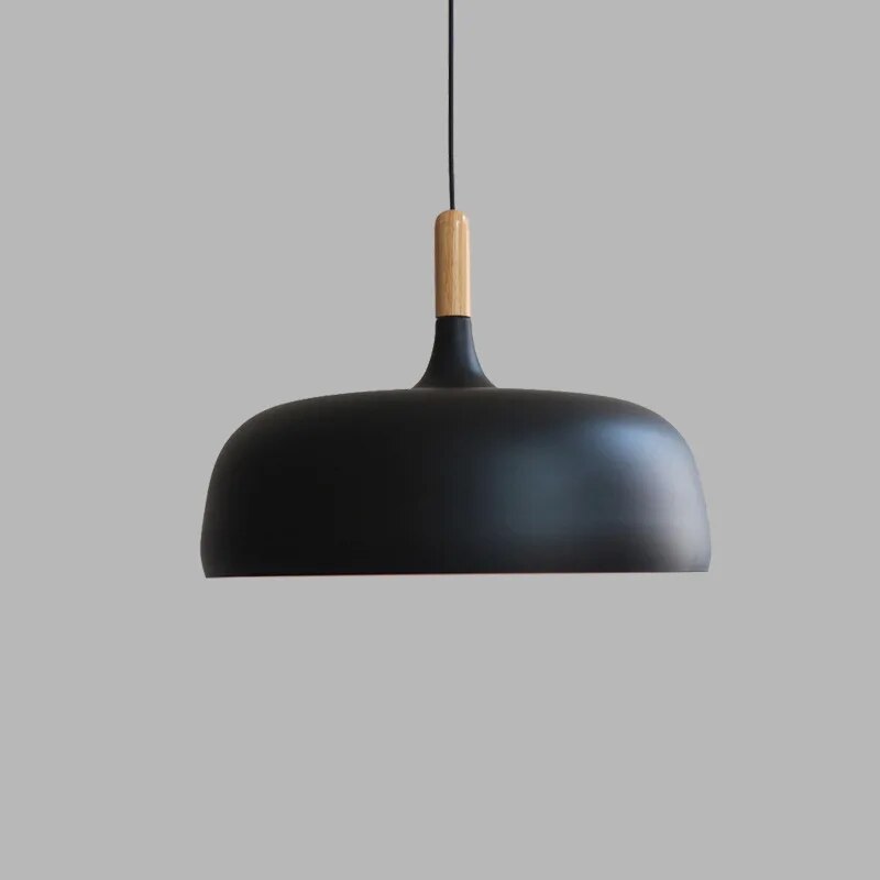 Black Wood Pendant Light Circular Ring Silhouette