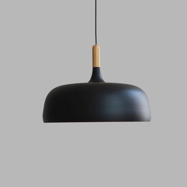 Black Wood Pendant Light Circular Ring Silhouette