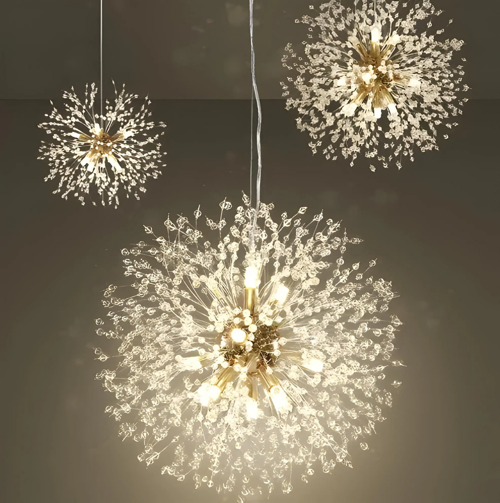 Crystal Pendant Light Sculptural Firework Design