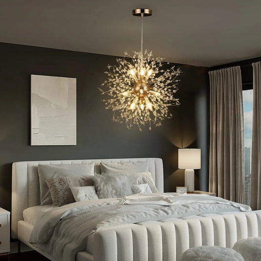 Gold Finish Crystal Pendant Light Fixture