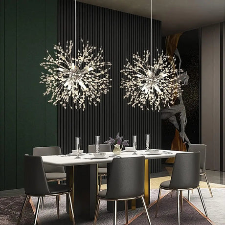 Crystal Pendant Light Sculptural Firework Design