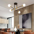 White glass flush mount ceiling light with LED glow