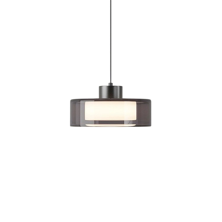 Copper glass pendant light adjustable height for dining