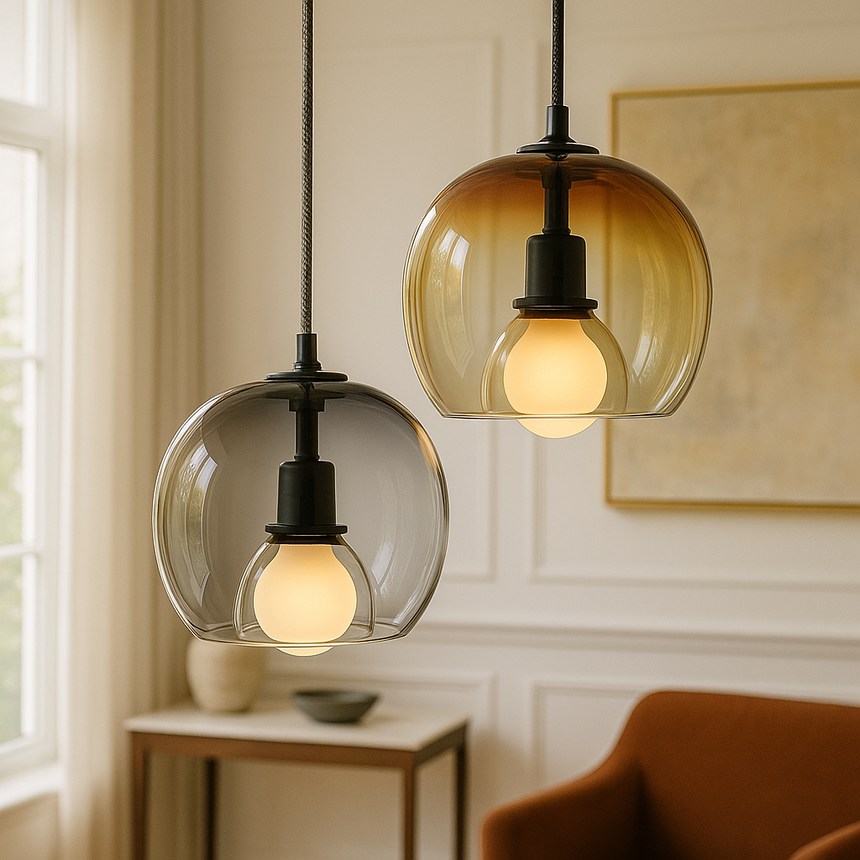 Pendant Light Metal and Glass Construction Detail