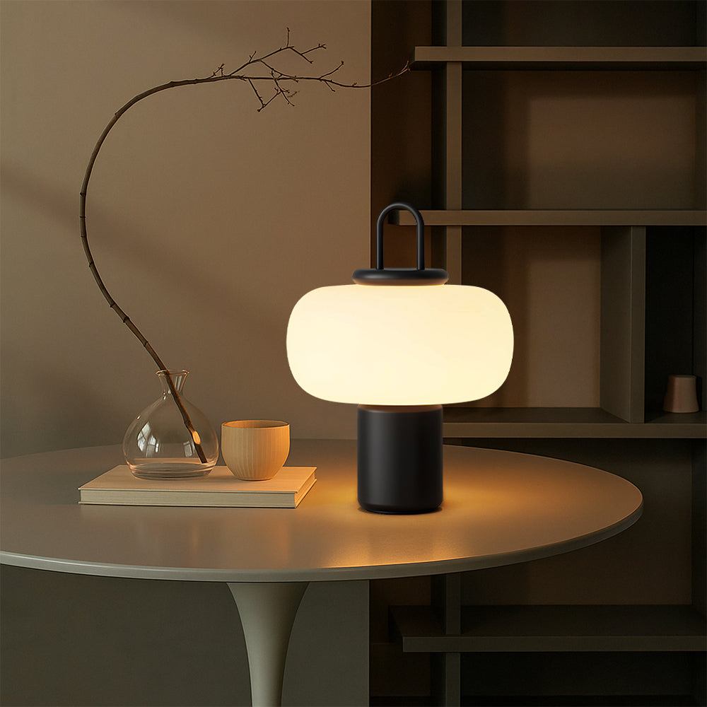 Glass and Metal Nightstand Lamp for Bedroom Lighting | OroDwell