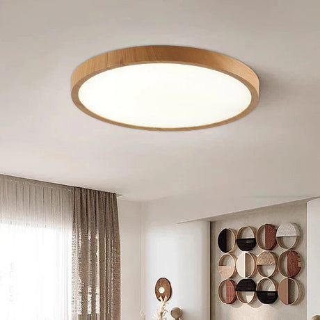 Walnut Ceiling Light Warm Wood Grain Finish Detail