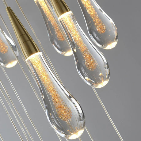 Aurelia Droplet LED Pendant Light in Glass and Iron