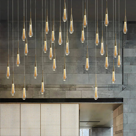 Gold Pendant Light Installed Above Kitchen Island