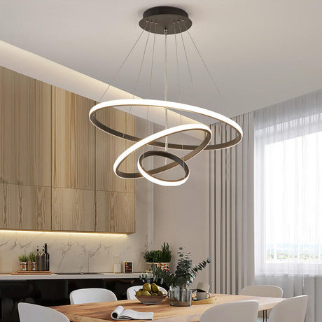 Spiral LED Chandelier Circular Ring Design