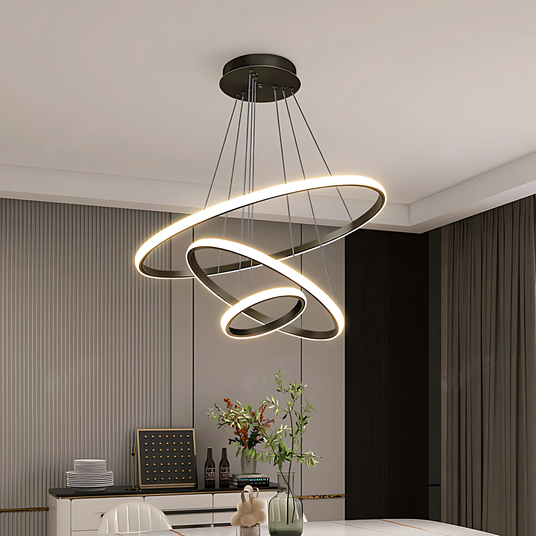 Spiral LED Pendant Light Sculptural Ring Design