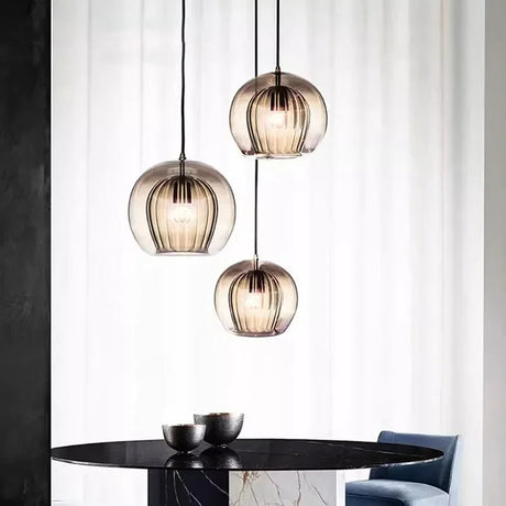 Smoked Glass Pendant Light for Dining Table