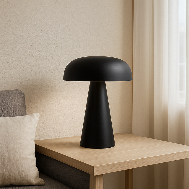 Nova Table Lamp - Brushed Metal Minimalist Mushroom-Shaped Design | OroDwell
