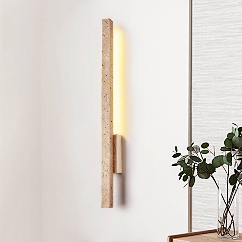 Travertine Wall Lamp LED Square Design for Bedroom