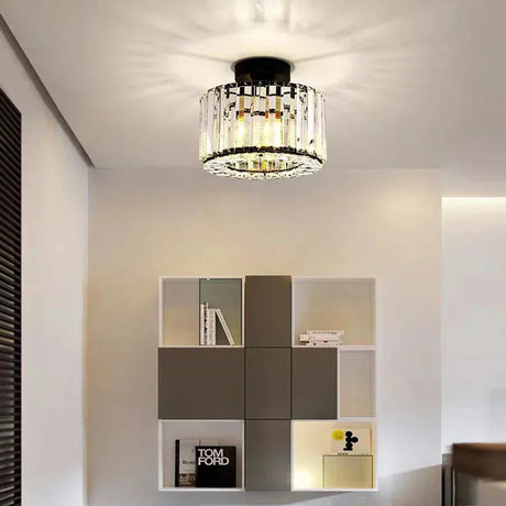 Iron and Crystal Ceiling Lamp for Dining Room