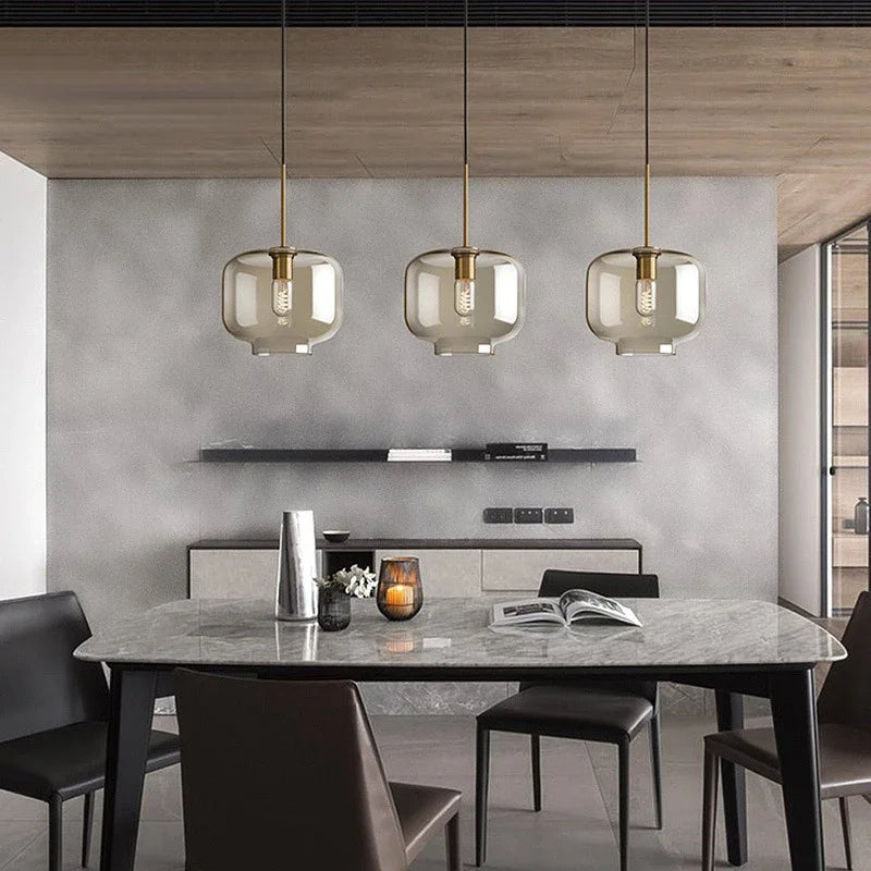 Scandinavian Glass Pendant Light for Living Room