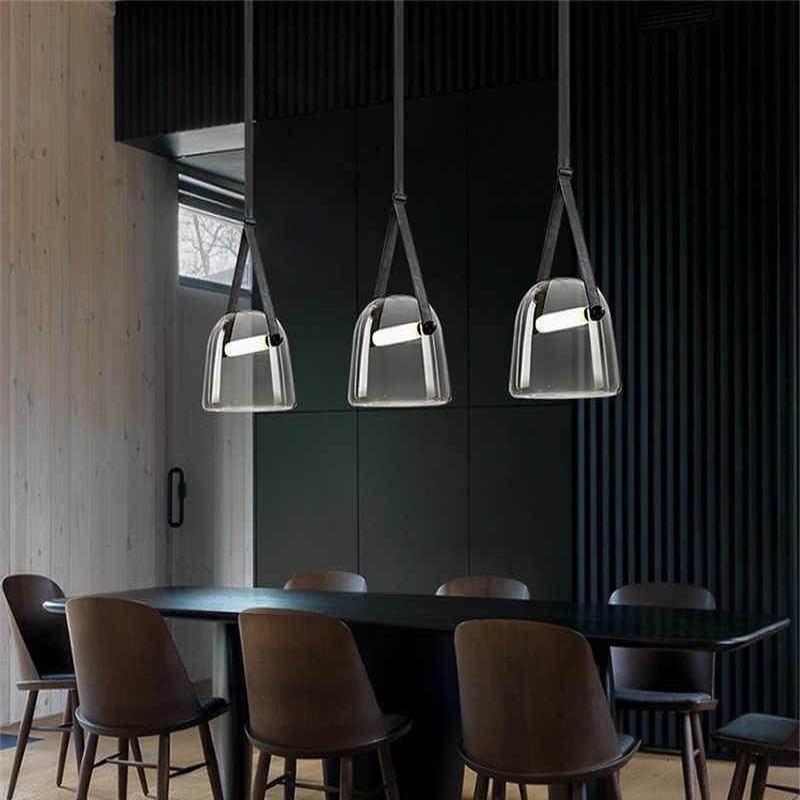 Metal and Glass Pendant Lamp with Adjustable Cable