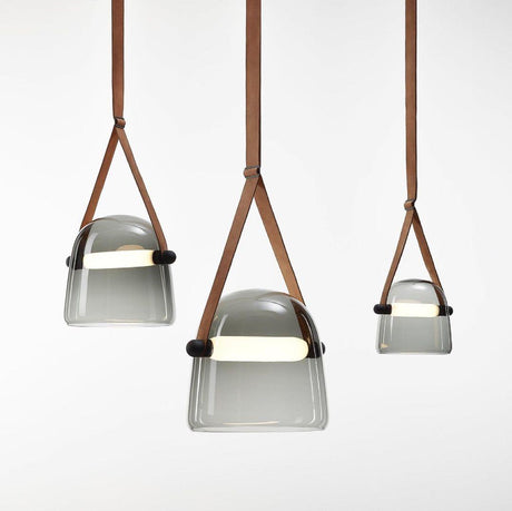 Glass Pendant Light Installed Above Kitchen Island
