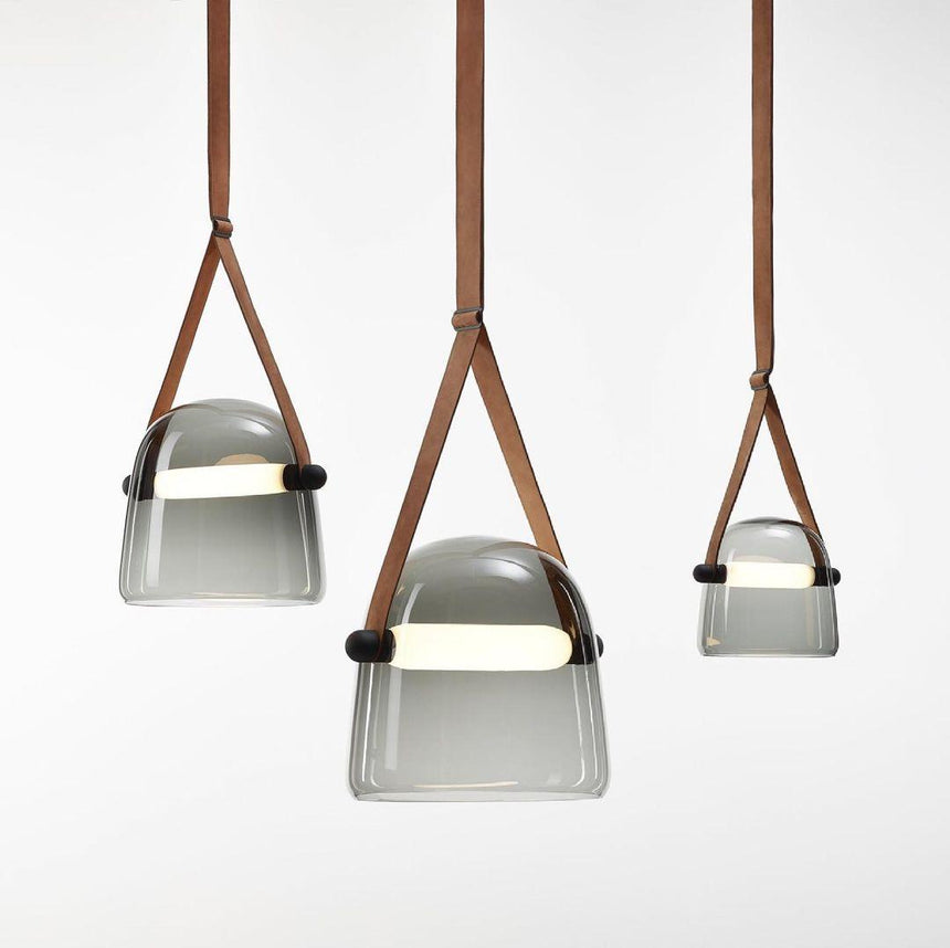 Glass Pendant Light Installed Above Kitchen Island