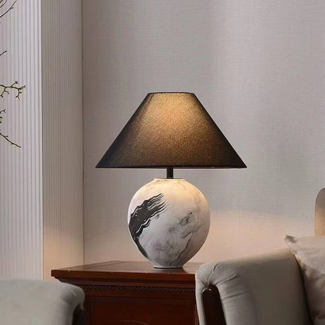 Table Lamp with Marble Pattern for Living Room