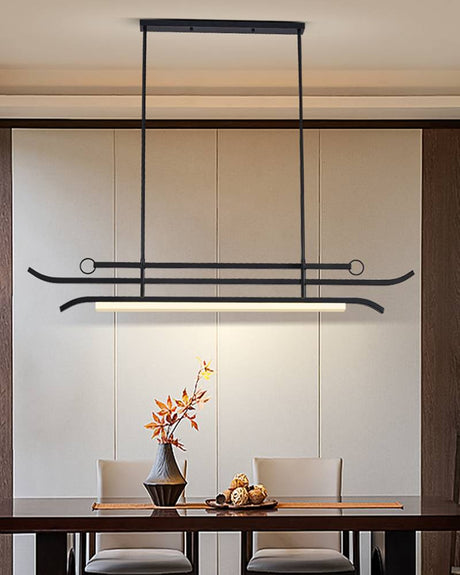 Linear LED Chandelier Close-Up View OpalDwell