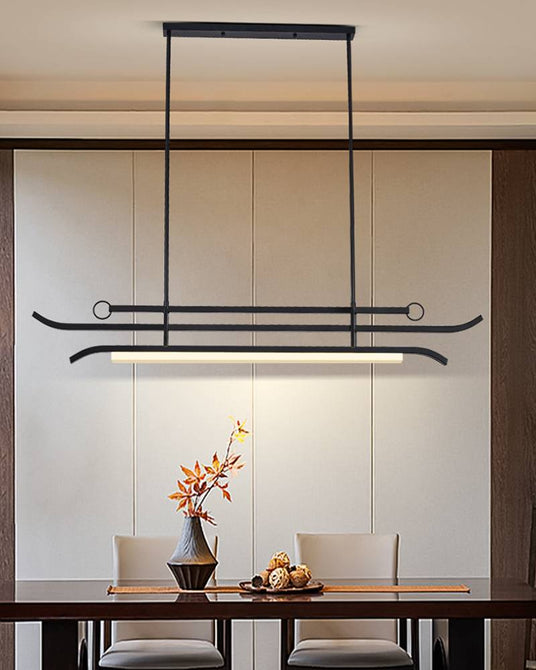 Linear LED Chandelier Close-Up View