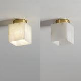 Oval Alabaster Ceiling Light For Living Room - OroDwell