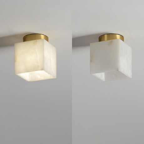 Oval Alabaster Ceiling Light For Living Room - OroDwell