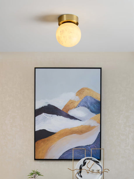AureliaGlow Alabaster Ceiling Light – Hero View - OroDwell