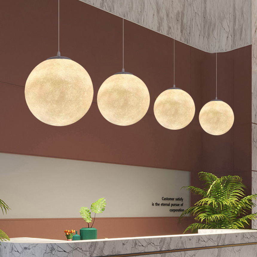 LunaWeave Moon Pattern Pendant Light Size Options