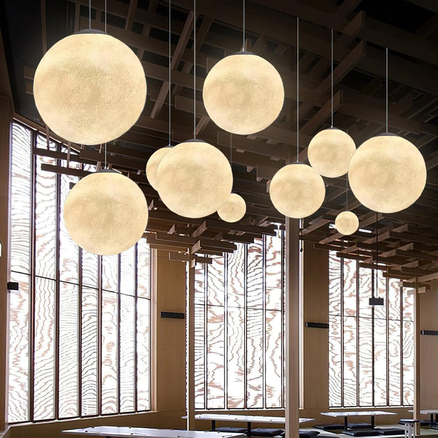 Resin Pendant Light With Modern Moon Design - OroDwell