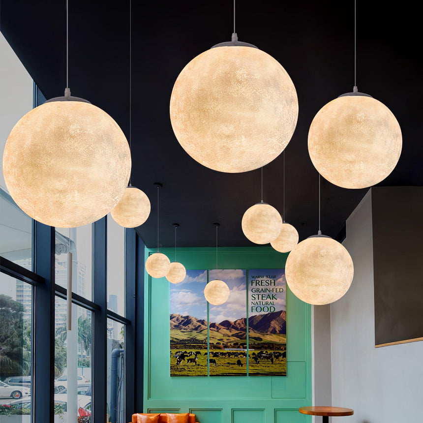 LunaraGlow Resin Pendant Light Close-Up Detail - OroDwell
