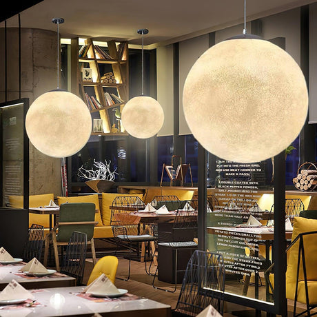 Resin Pendant Light Moon Silhouette Detail View - OroDwell