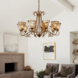 Vintage Brass Glass Chandelier Classic Ceiling Light OpalDwell
