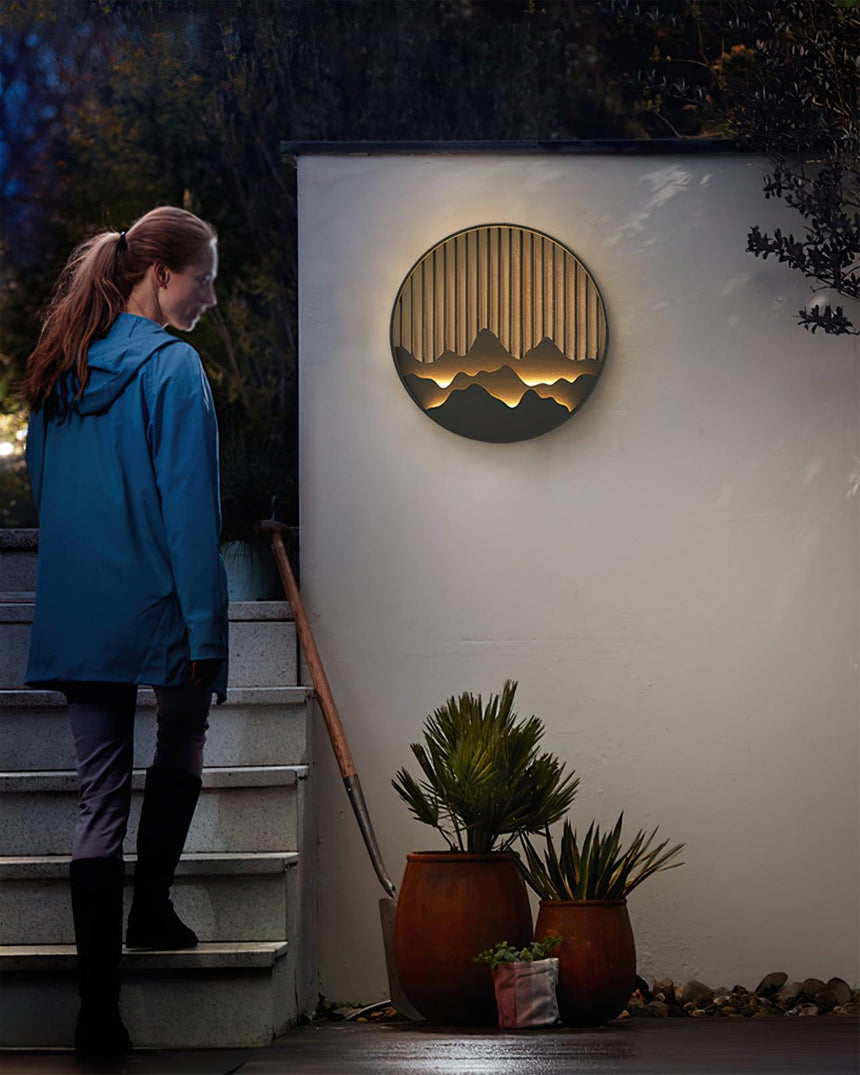 Cairncrest Wall Lamp with Mountain Motif Pattern
