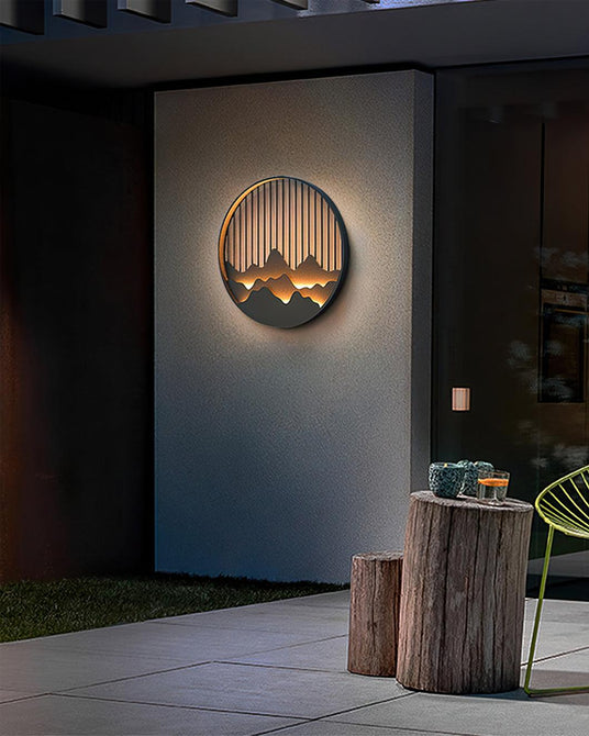 Wall Lamp with Mountain Motif Pattern