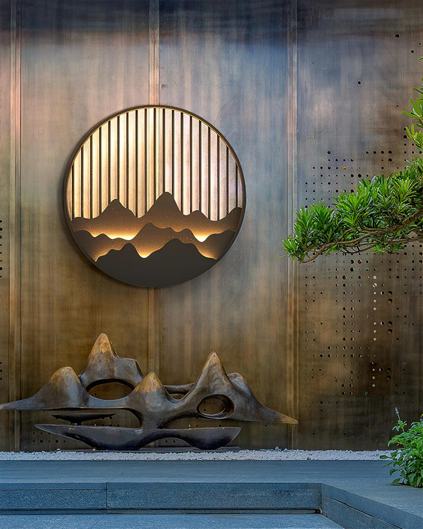 Cairncrest Wall Lamp with Mountain Motif Pattern