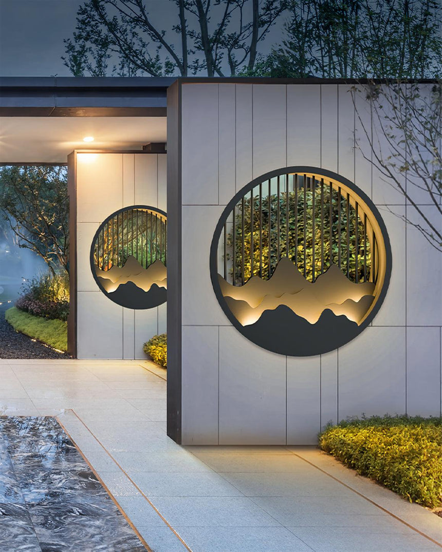 Cairncrest Wall Lamp with Mountain Motif Pattern