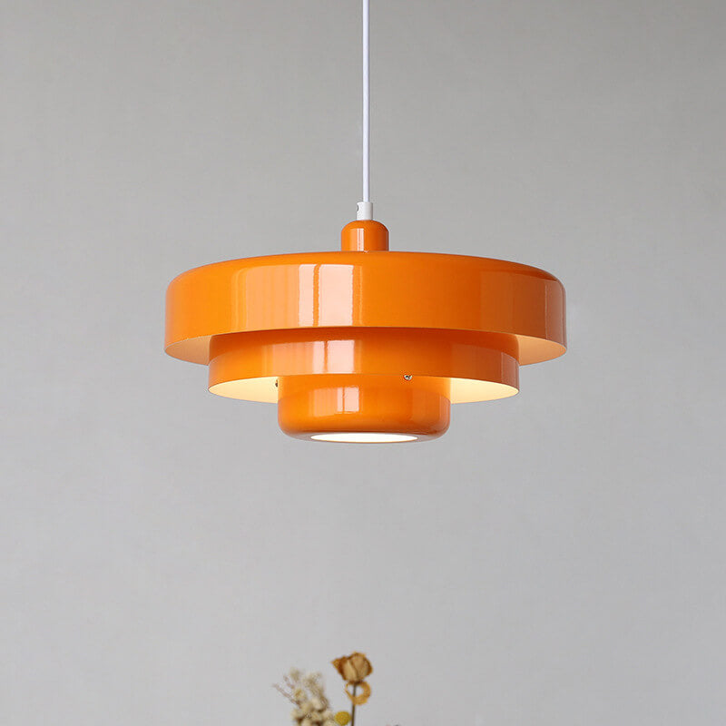 Metal pendant light layered silhouette for accent decor