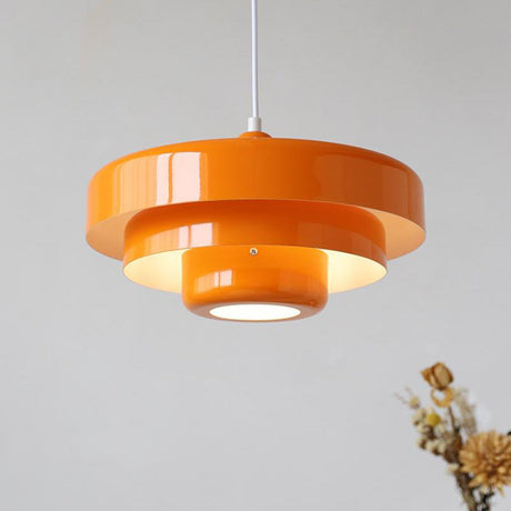 Multi layer pendant light close-up metal detail