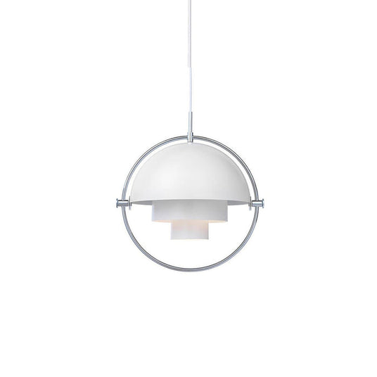 Stacked lampshade pendant light detail