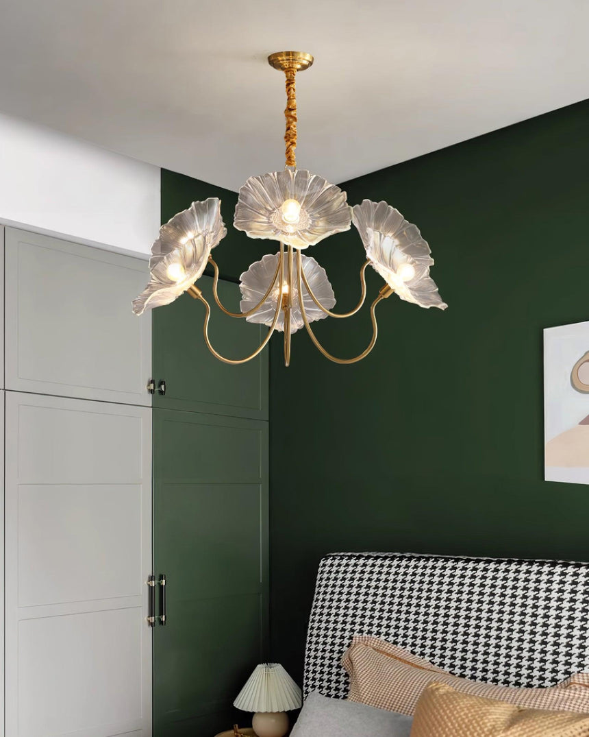 Chandelier installed in modern interior
